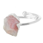 Anillo Druzy - Talla 48 a 56 - Plata 925 - Opalo rosa x1