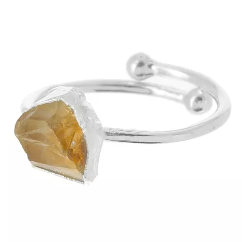 Anillo Druzy - Talla 48 a 56 - Plata 925 - Citrino x1