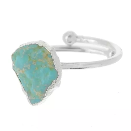 Anillo Druzy - Talla 48 a 56 - Plata 925 - Turquesa natural x1