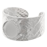 Anillo con cabujón engastado en la parte inferior plana 8 mm - Talla 52 a 58 - Plata 925 x1|raw }}