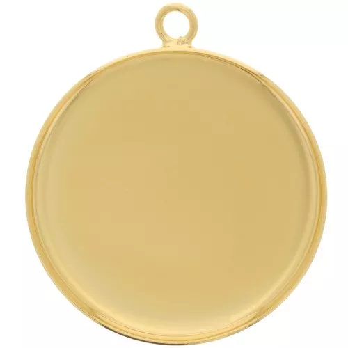 Juego de colgante para cabujón fondo plano 25 mm - Dorado x1