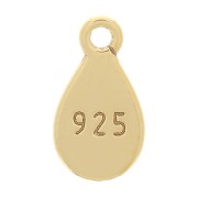 Colgante gota 9x5 mm con anilla abierta - Plata de Ley 925 Dorada|raw }}