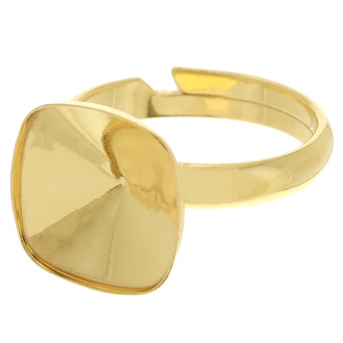 Anillo para cabujón PureCrystal 4470 12 mm - Plata 925 Dorado con oro fino x1