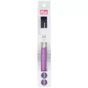 Gancho de plástico ergonómico para lana Prym - 3 mm - Blanco - Fucsia x1