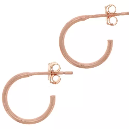 Pendientes decorativos de aro abierto 12 mm - baño de Gold filled rosa x2
