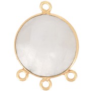 Colgante candelabro 16mm gema facetada - Chapado en oro - Piedra luna|raw }}