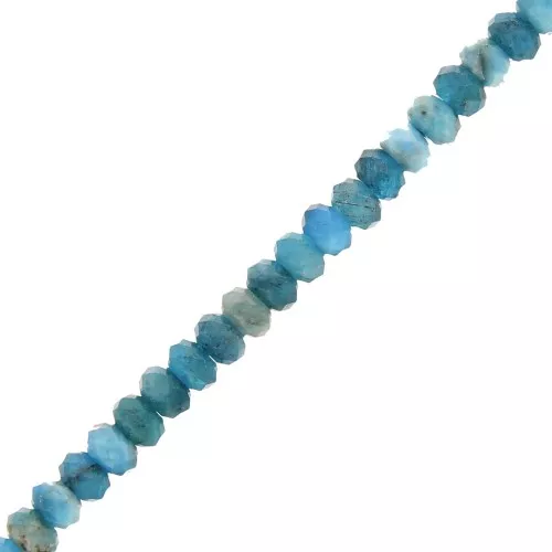 Cuentas redondas facetadas aplanadas 4.5x3 mm gema - Apatita x39cm