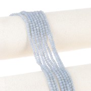 Cuenta redonda facetada 3 mm gema - Anhidrita - Angelita x39cm