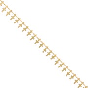 Cadena Rombo con pequeñas cruces 8,9 mm - Oro x50cm|raw }}