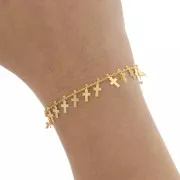 Cadena Rombo con pequeñas cruces 8,9 mm - Oro x50cm