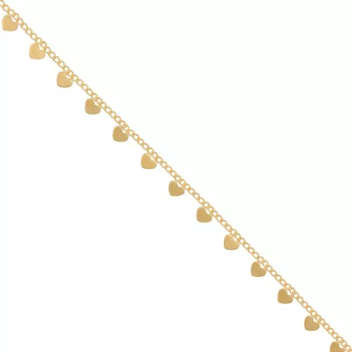 Cadena Rombo con corazones pequeños 5,8 mm - Oro x50cm