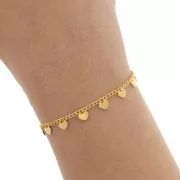 Cadena Rombo con corazones pequeños 5,8 mm - Oro x50cm