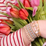 Cadena Rombo con corazones pequeños 5,8 mm - Oro x50cm