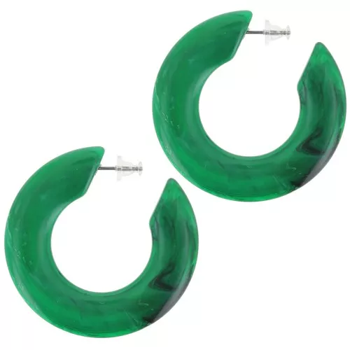 Criollas planas de 47 mm en resina opaca - Verde oscuro jaspeado x2