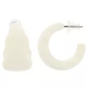 Pendientes de aro de resina de 25 mm de ancho - Crudo x2