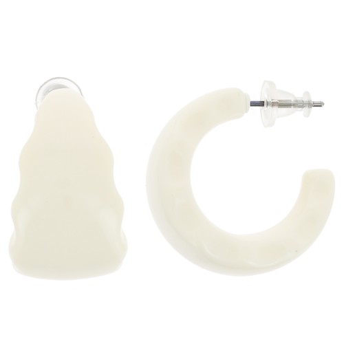 Pendientes de aro de resina de 25 mm de ancho - Crudo x2