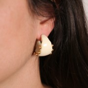 Pendientes de aro de resina de 25 mm de ancho - Crudo x2