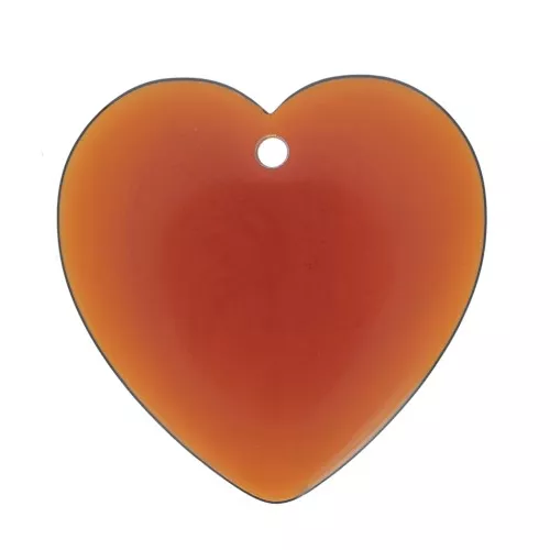 Colgante corazón de resina transparente 36x36,5 mm - Ámbar x1