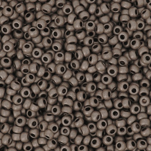 Cuentas de Rocalla Preciosa 11/0 de 2 mm - Terra Metálico Mate - Níquel oscuro x 20 g