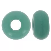 Cuentas agujero grande - Donuts 14 mm - Turquesa verde opaco x10