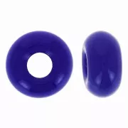 Cuentas agujeros grandes - Donuts 14 mm - Cobalto opaco x10
