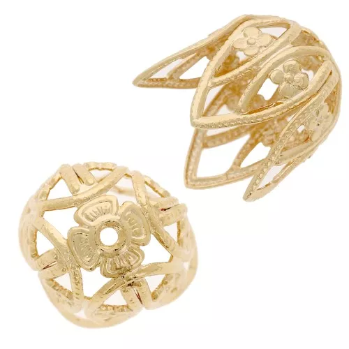 Concha filigrana 13 mm - Dorado fino x1
