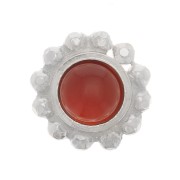 Engaste redondo con bolitas limadas para cabujón 3 mm - Plata 925 x1