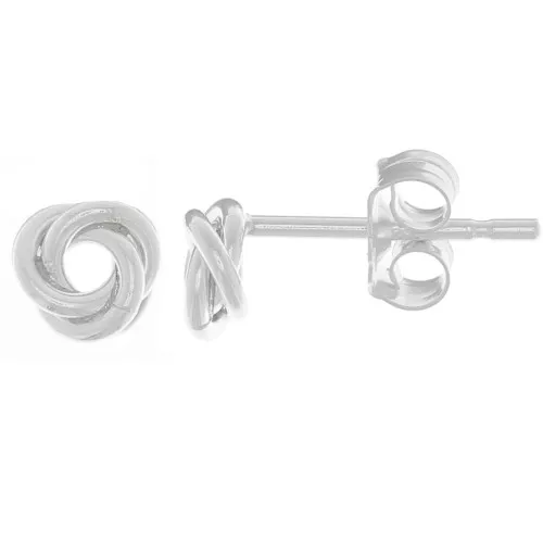 Pendientes 3 anillos entrelazados 5 mm - Plata 925 x2