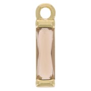 Dije Rectángulo cristal 14x3 mm - Dorado - Champagne x1