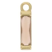 Dije Rectángulo cristal 14x3 mm - Dorado - Champagne x1