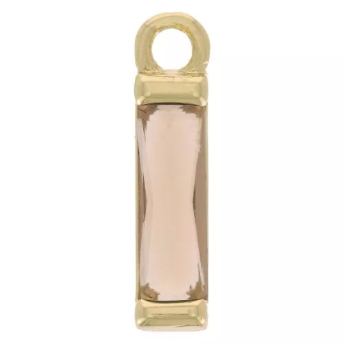 Dije Rectángulo cristal 14x3 mm - Dorado - Champagne x1