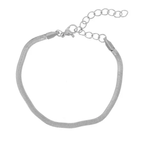 Pulsera malla espejo - serpiente plana 3 mm - Acero inoxidable 304 x16cm