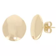 Pendientes ovalados irregulares 15x13 mm - Dorado x2
