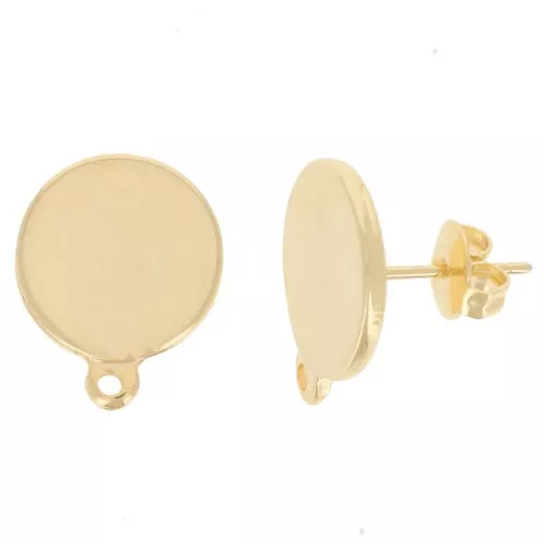 Pendientes Disco 13 mm - Dorado x2