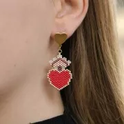 Pendientes 14x12 mm - Dorado x2