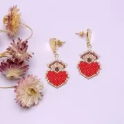 Pendientes 14x12 mm - Dorado x2