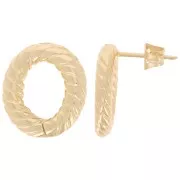 Tachuelas ovaladas huecas 17x13,5 mm con efecto trenzado - Dorado x2