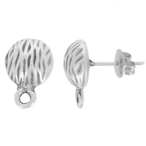 Pendientes 10 mm con lazo cerrado - Plata envejecida x2