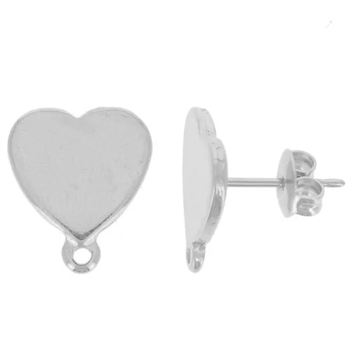 Pendientes 14x12 mm - Rodio x2