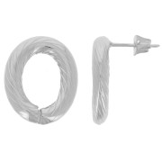 Pendientes Ovalados Huecos 20x16 mm Efecto Torcido - Rodio x2|raw }}