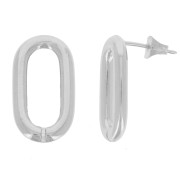 Pendientes huecos ovalados 21x11 mm - Rodio x2|raw }}