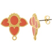 Pendientes corazones 20 mm con resina epoxi - Chapado en oro - Jacinto x2|raw }}