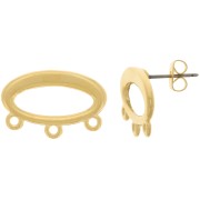 Pendientes ovalados huecos 21x14 mm 3 anillos cerrados - Dorado x2|raw }}