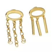 Pendientes ovalados huecos 21x14 mm 3 anillos cerrados - Dorado x2