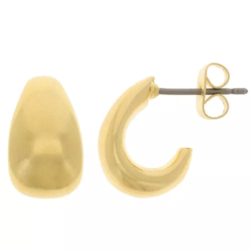 Pendientes aros 14x8 mm - Dorado x2