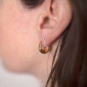 Pendientes aros 14x8 mm - Dorado x2