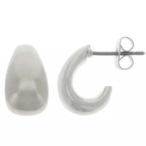 Pendientes aros 14x8 mm - Plateado Antiguo x2