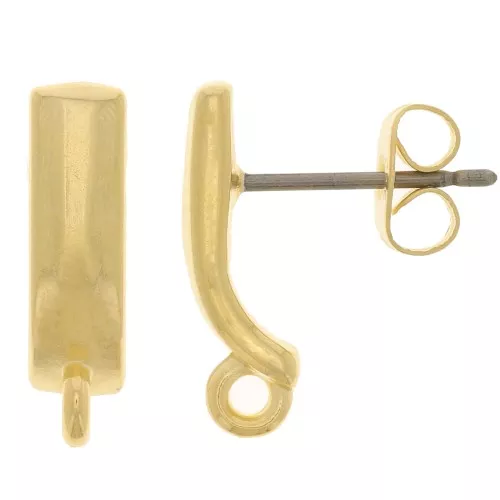 Pendientes aros 15x4 mm con lazo cerrado - Dorado x2