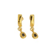 Pendientes aros 15x4 mm con lazo cerrado - Dorado x2