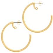 Pendientes de aro abierto de 42 mm con anilla - Dorado x2|raw }}
